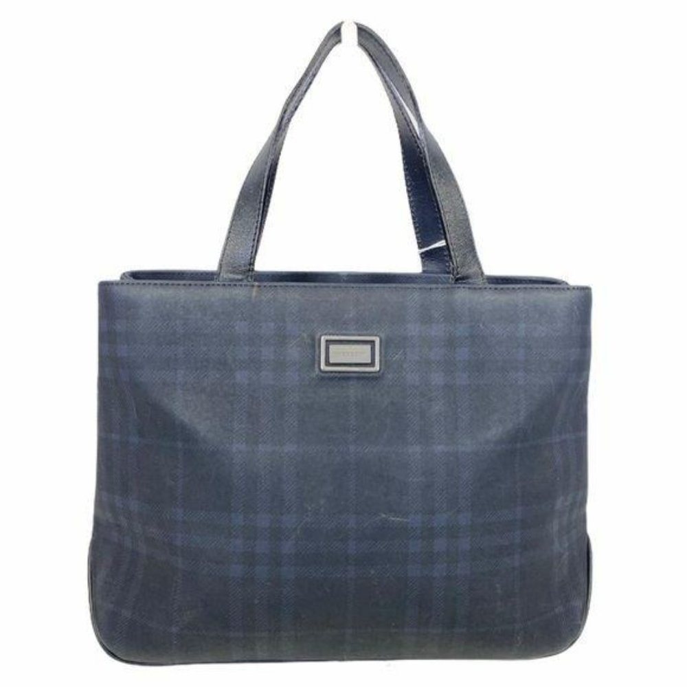 Authentic Burberry Satchel Bag Black Nylon Used Handbag Vintage On Sale